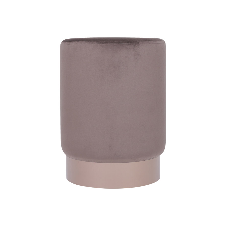 BANQUETA VELVET MARROM BASE BRONZE