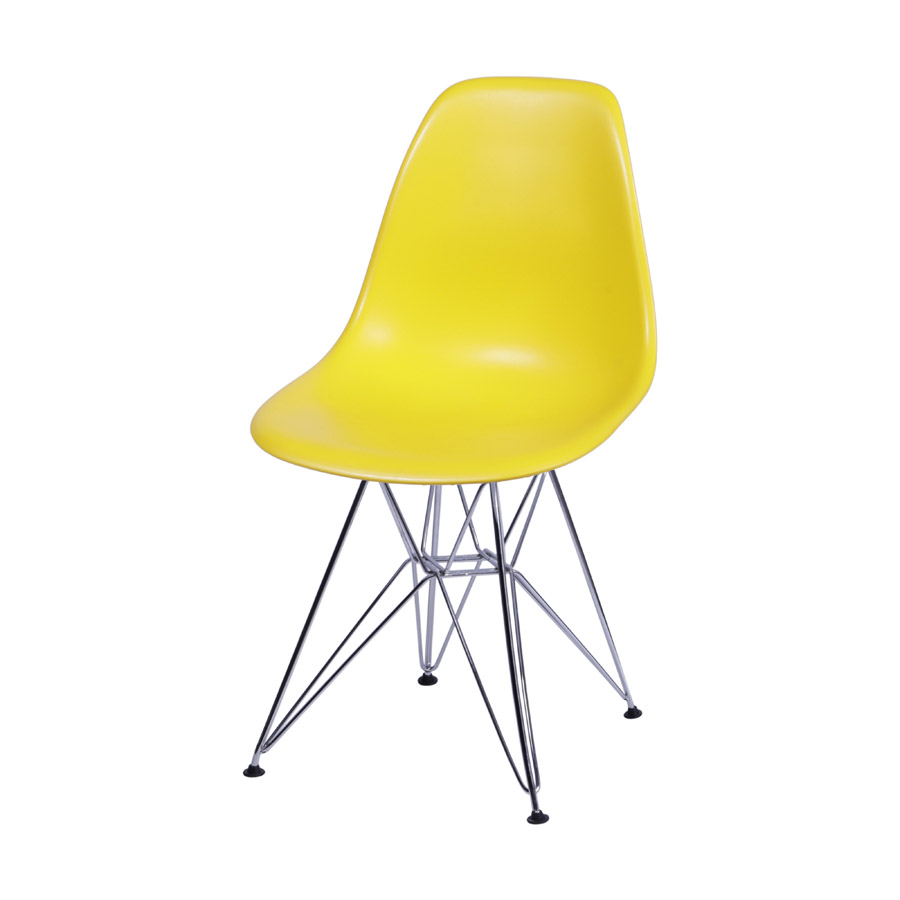 CADEIRA DKR PP AMARELO BASE CROMADA